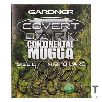Крючки карповые Gardner Covert Dark Continental Mugga Hooks Barbed