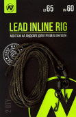 Монтаж карповый на лидкоре для грузила Инлайн VN Tackle Lead inline rig 65lb 60см 2шт