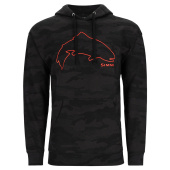 Толстовка Simms Trout Outline Hoody WOODLAND CAMO CARBON