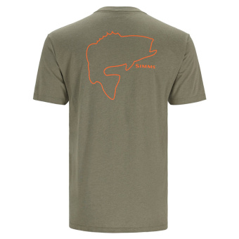 Футболка Simms Bass Outline T-Shirt MILITARY HEATHER