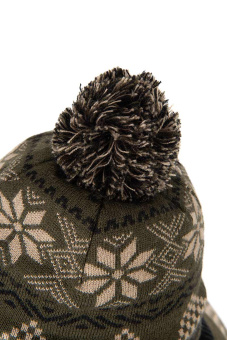 Шапка вязаная с помпоном Fox Collection Festive Bobble