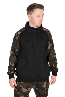 Легкая толстовка с молнией 1/4 Fox Collection LW QTR Zip,  черно-камуфляжная 