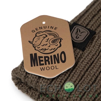 Шапка из шерсти мериноса Fox Merino Bobble Olive Fishing Hat (С помпоном)