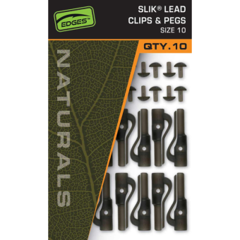 Безопасная клипса с Т-образными стопорами Fox EDGES™ Naturals Slik Lead Clip & Pegs - Size 10