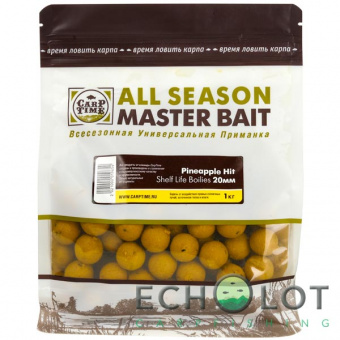 Бойлы тонущие CarpTime Master Bait Pineapple Hit Shelf Life (Ананасовый Хит)