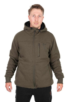 Куртка с шерпа-флисом Fox Collection Sherpa, зелено-черная