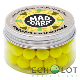 Бойлы плавающие Mad Carp Baits PINEAPPLE N-BUTYRIC Pop-Ups (Ананас)
