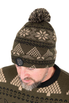 Шапка вязаная с помпоном Fox Collection Festive Bobble