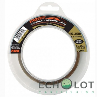 Леска монофильная с шок-лидером Fox Exocet Double Tapered Trans Khaki Line 0.33mm - 0.50mm x 300m